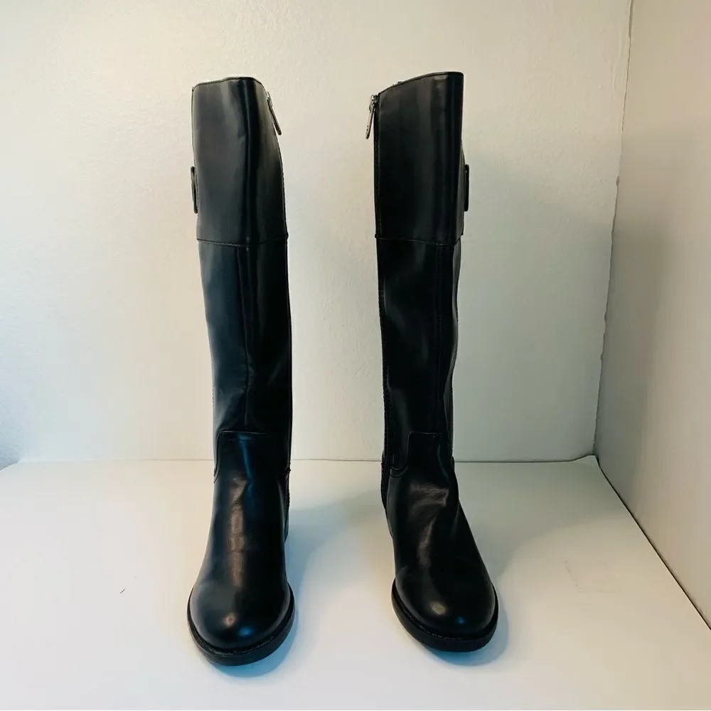 Tommy Hilfiger Tall Black Leather‎ Wide Calf Boots